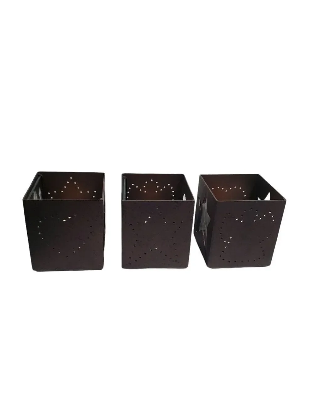 NIB Retired Partylite Celestial Lights Tealight Trio Metal glass candle holders
